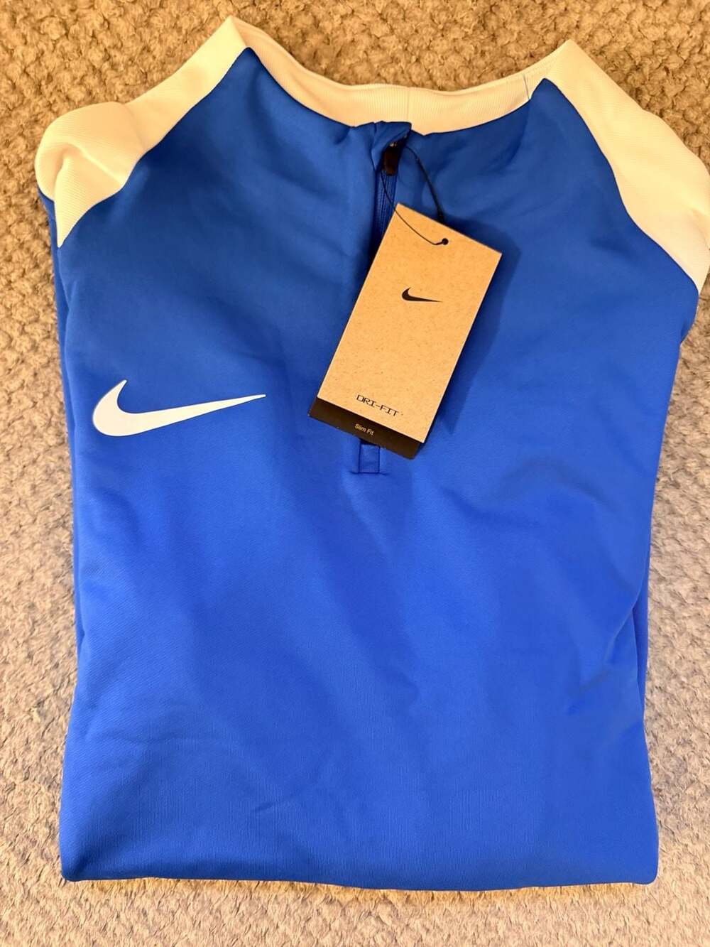 Nike Men's Academy Pro Dri-Fit 1/4 Zip Drill Top Royal Blue White Size L FD7569-